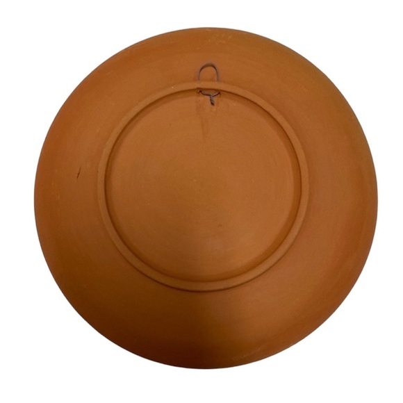 Hand Painted Pottery Wall Decor Floral Polka Dot Multi-Color - Picture 2 of 8